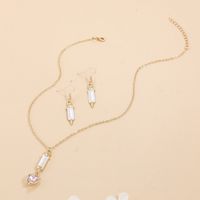 Fashion Creative New Earrings Heart Shaped Ear Hook Necklace Alloy Set Simple Jewelry main image 6