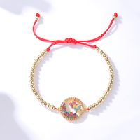 New Fashion Ornament Copper Material Electroplated 18k Gold Bracelet Wrist String sku image 1