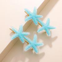 2-piece Set Korean New Candy Color Starfish Back Head Hairpin Girl Side Clip Bang Clip Head Clip Fairy Hair Clip Headdress sku image 1