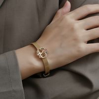 Fashion Creativity Retro Simple Copper Plating 18k Golden Zircon Tree Watch Band Bracelet main image 1