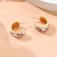 Ins Style Fairy Style Cartoon Style Printing Alloy Stoving Varnish No Inlaid Halloween National Day Christmas Women's Couple Men's Earrings main image 2