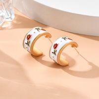 Ins Style Fairy Style Cartoon Style Printing Alloy Stoving Varnish No Inlaid Halloween National Day Christmas Women's Couple Men's Earrings main image 3
