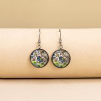 Classical Vintage Style Novelty Abstract Scenery Plating Alloy Glass Glass Earrings main image 2