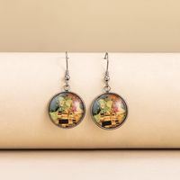 Classical Vintage Style Novelty Abstract Scenery Plating Alloy Glass Glass Earrings main image 3