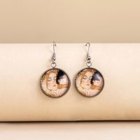 Classical Vintage Style Novelty Abstract Scenery Plating Alloy Glass Glass Earrings main image 5