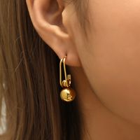 1 Piece Basic Lady Round Plating 201 Stainless Steel 18K Gold Plated Earrings main image 1