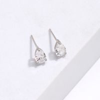 New Fashion Small Simple Copper Electroplated 18k Zircon Ear Studs main image 2