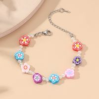 New Acrylic Colorful Flower-shaped Cute Jewelry Bracelet Wrist Ring sku image 1