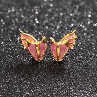 Glam Cartoon Style Cute Animal Dragon Plating Alloy Alloy Ear Studs main image 3