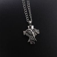 Fashion New Angel Wings Cross Alloy Pendant Necklace sku image 1