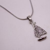 Fashion Diamond Sailboat Pendant Clavicle Necklace Alloy Wholesale main image 2