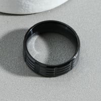 Men's Fashion Stainless Steel Striped Pattern Carved Ring main image 3
