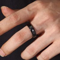 Men's Fashion Sun Pattern Black Stainless Steel Ring main image 4