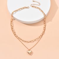 Wholesale Jewelry Elegant Simple Style Heart Shape Iron Layered Layered Necklaces main image 2