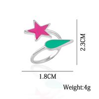 Cartoon Five-pointed Star Tear Drop Oil Alloy Open Ring main image 2