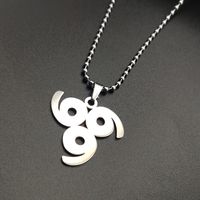 Fashion Heart Shape Letter Number Pendant Stainless Steel Necklace sku image 1