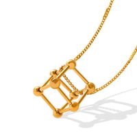 Fashion Small Cube Titanium Steel 18k Gold Plated Necklace main image 3
