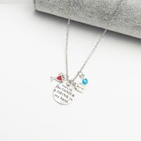 Fashion Round Letter Wine Glass Slippers Pendant Necklace main image 4