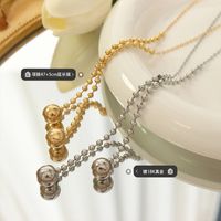 New Round Beads Tassel Pendant Titanium Steel Necklace main image 4
