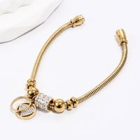 INS Style Novelty Fashion 304 Stainless Steel 14K Gold Plated Artificial Rhinestones Gold Plated In Bulk main image 2