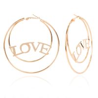Simple Heart-shaped Love Alloy Earrings sku image 6