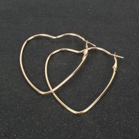 Simple Heart-shaped Love Alloy Earrings sku image 1