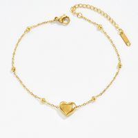 Fashion Heart Shape 201 Stainless Steel 18K Gold Plated Bracelets In Bulk main image 3