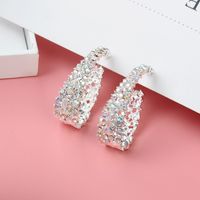 Fashion Fine Ornament Colorful Crystals U-shaped Alloy Stud Earrings main image 2