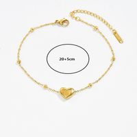 Fashion Heart Shape 201 Stainless Steel 18K Gold Plated Bracelets In Bulk sku image 1