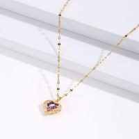 New Classic Style Copper 18k Gold Plated Heart-shaped Zircon Necklace main image 2