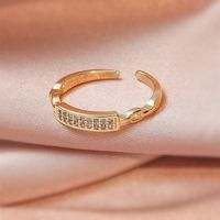 Modischer Und Einfacher Retro-mikro-eingelegter Zirkon-ring Mit Offenem Ring sku image 1