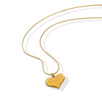 Hip Hop Heart Shape Pendant Titanium Steel Necklace main image 3