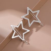 Korean Style New Fashion Silver Rhinestone Star Hairpin Set Frog Buckle Hairpin Side Clip Internet Celebrity Hair Accessories Hairpin main image 3