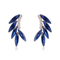 Style Vintage Style Baroque Mode Ailes Alliage Cristal Strass Boucles D'oreilles main image 3