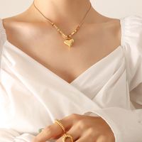 Collar Cuadrado De Titanio De Acero En Forma De Corazón Simple De Moda sku image 1