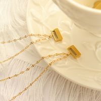 Fashion Gold Lock Pendant Geometric Titanium Steel Necklace For Women Wholesale sku image 1