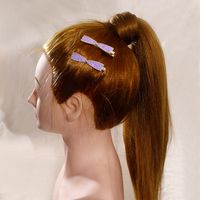 Retro Purple Rhinestone Pearl  Bangs Clip Hairpin 2-piece Set main image 3