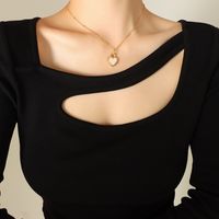 Collar Chapado En Oro De 18 Quilates De Acero Titanio Con Colgante En Forma De Corazón De Moda main image 2