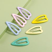 Fashion Candy Color Paint Triangle Heart Cute Glossy Hairpin Hair Accessories main image 2