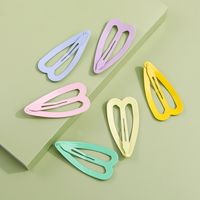 Fashion Candy Color Paint Triangle Heart Cute Glossy Hairpin Hair Accessories main image 3