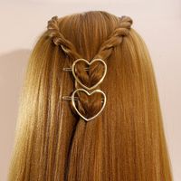 New Creative Simple Heart-shaped Hair Accessories Hairpin 2-piece Set main image 4