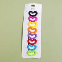 New Style Children's Acrylic Candy Color Heart-shaped Side Clip Cute Hairpin Set main image 5