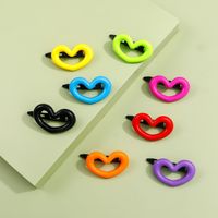 New Style Children's Acrylic Candy Color Heart-shaped Side Clip Cute Hairpin Set main image 2