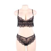 Sexy Solide Couleur Sling Dentelle Soutien-gorge Grande Taille Sexy Lingerie main image 4