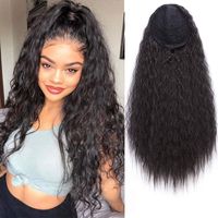 Fashion Women's Wig Long Curly Hair Invisible Hair Buds Ponytail Extensions sku image 1