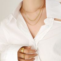 Einfache Dreischicht Ige Kette Titan Stahl Vergoldete Halskette main image 1