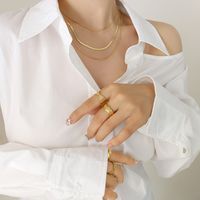 Einfache Dreischicht Ige Kette Titan Stahl Vergoldete Halskette main image 2