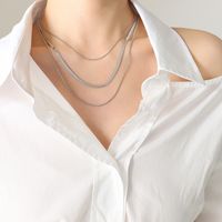 Einfache Dreischicht Ige Kette Titan Stahl Vergoldete Halskette sku image 1