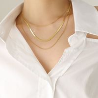 Einfache Dreischicht Ige Kette Titan Stahl Vergoldete Halskette sku image 2
