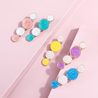 New Candy Color Round Plate Dripping Oil Duckbill Clip Hair Clip Set main image 1